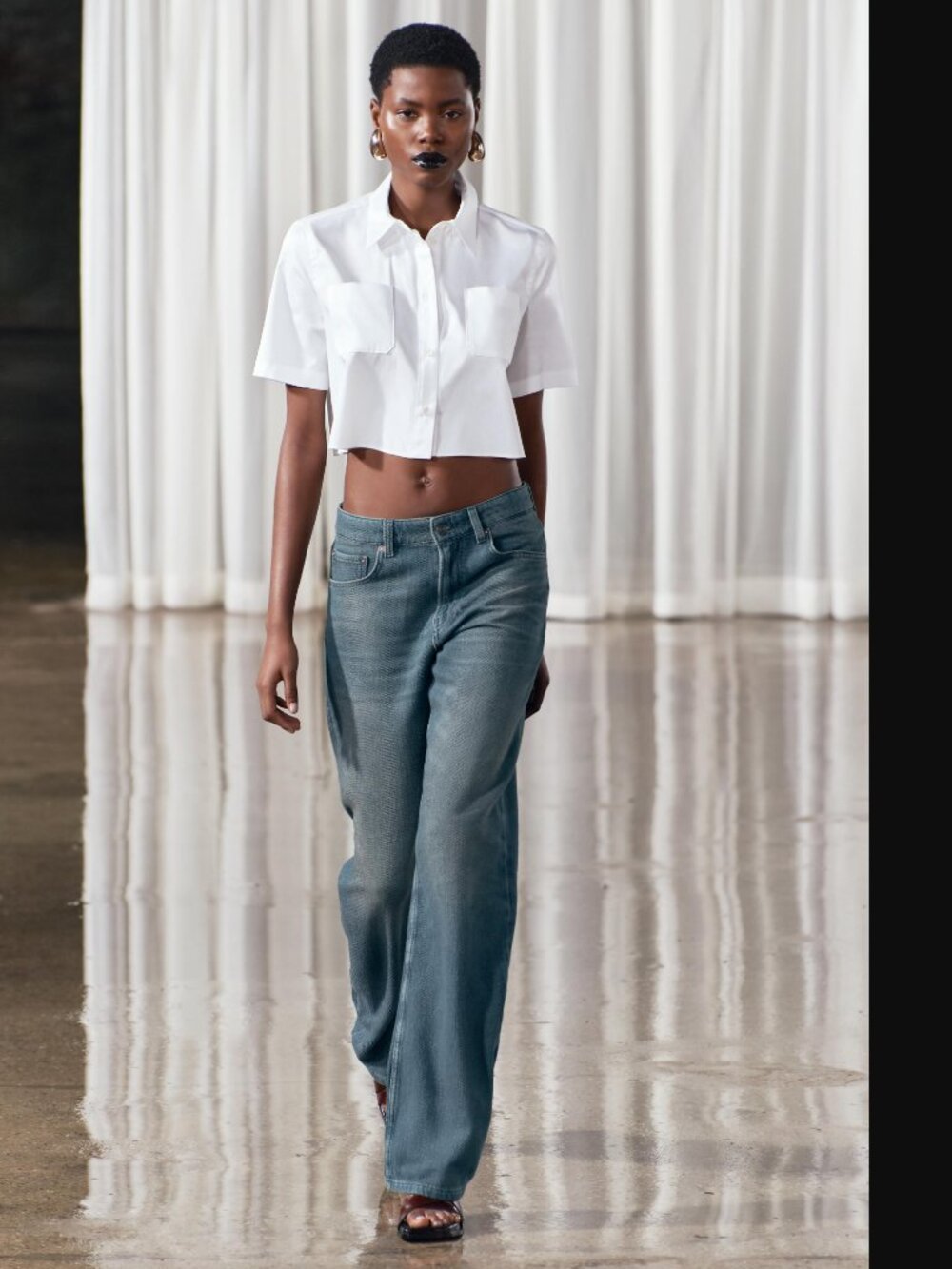 ZARA ZW COLLECTION WOMEN BLUE FULL-LENGTH HIGH-RISE JEANS SIZE 4 NWT 69$+TAX